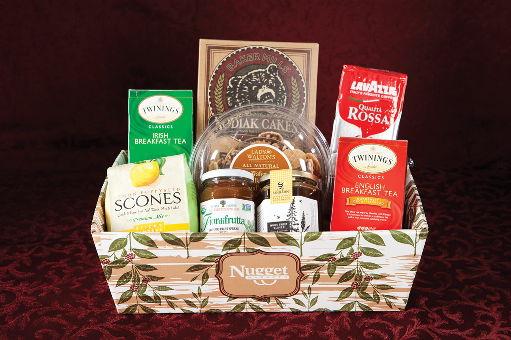 Breakfast Gift Basket Our Breakfast Basket includes a lovely set of coffee, tea, scone mix, jam and honey.